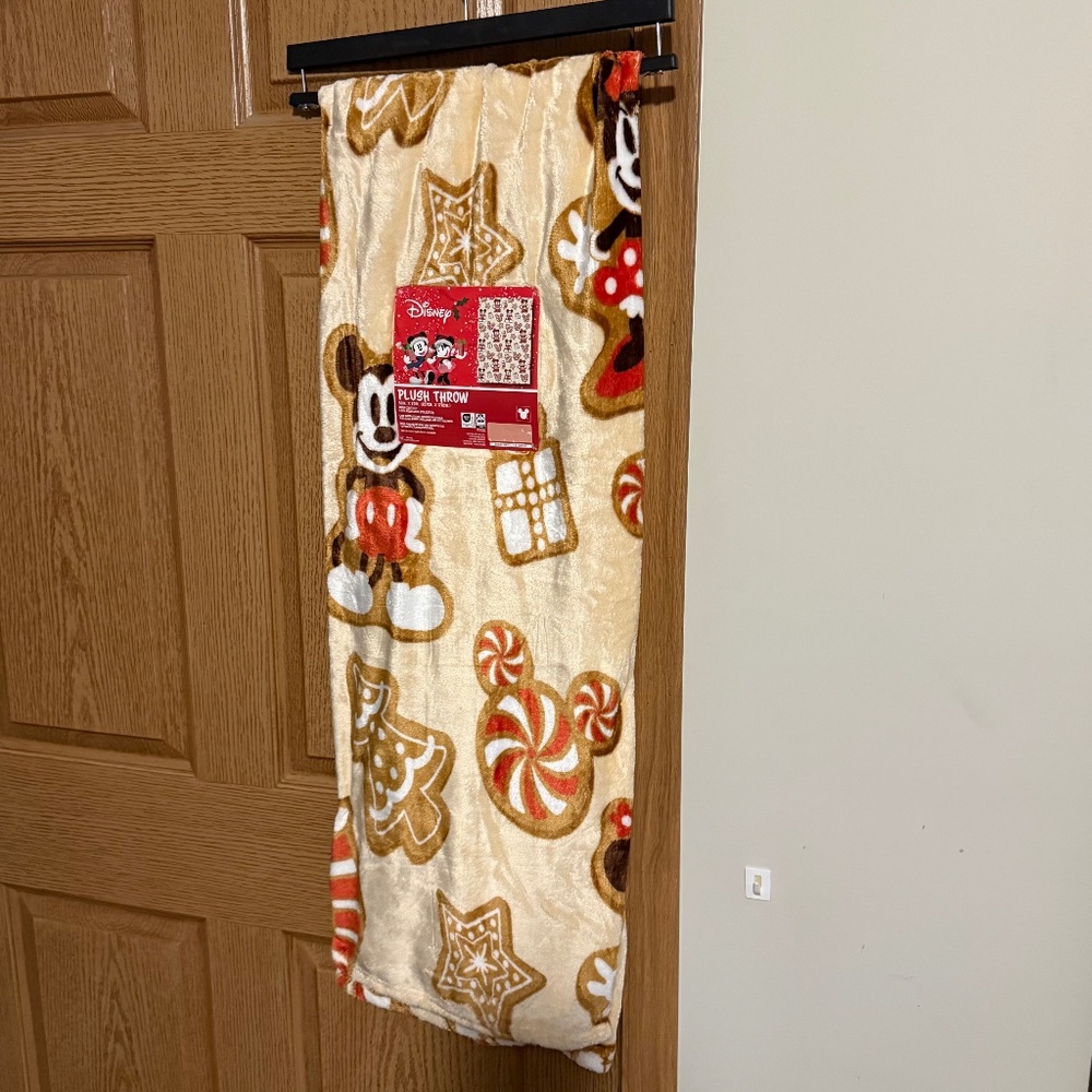 Disney‎ Mickey & Minnie Mouse Gingerbread Cookie Christmas Throw 50"x70" Blanket